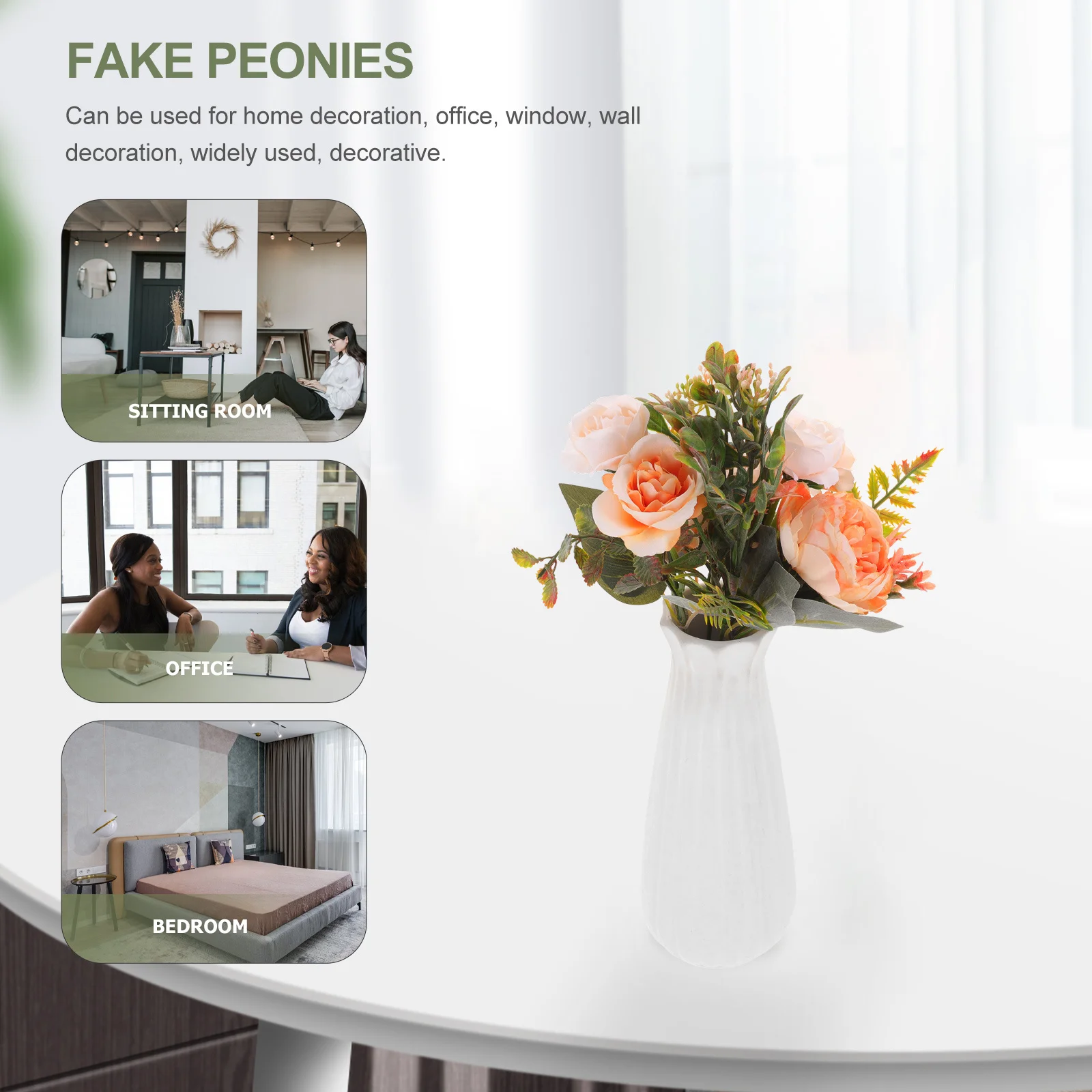 

Artificial Peonies Silk Flower Bouquet Wedding Party Centerpiece Home Decor Fake Bouquet Silk Peony Flower Arrangement