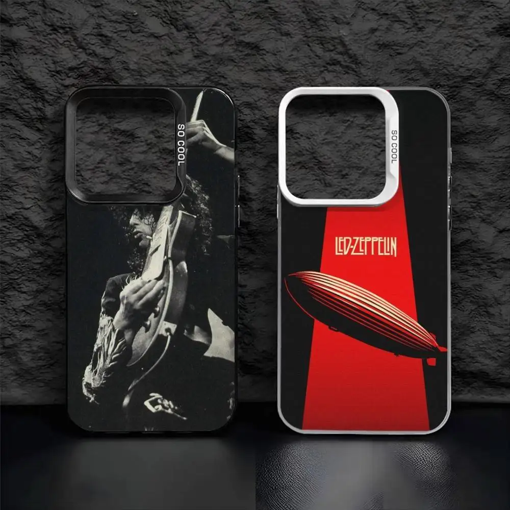 

Cool L-Led Band Z-Zeppelin Phone Case For IPhone 16 17 15 14 12 13 Pro Max Black Color Shockproof Cover