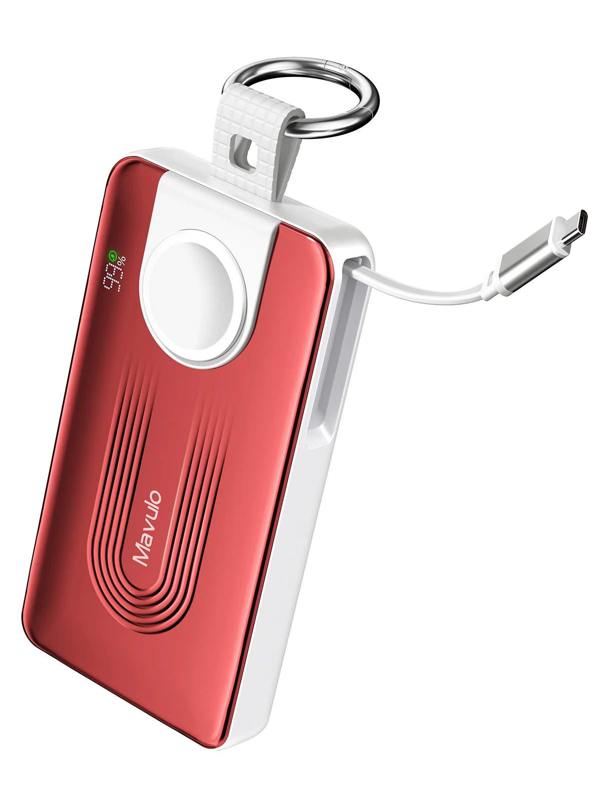 شاحن محمول 10000 مللي أمبير في الساعة لسلسلة ساعات Apple وiPhone 17 16 15، حزمة بطارية Samsung S25 S24 مدمجة في كابل مع شاشة LED #1