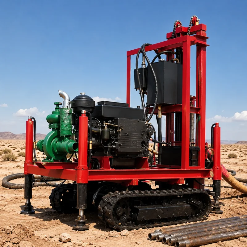 Farmland Crawler Borehole Drilling Machine Heavy Duty Water Well Drilling Rig Irrigation Purpose Quality Factory Direct Sale