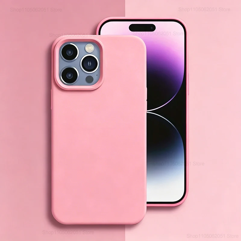 Original Silikon-Handyhülle für iPhone 18 17 16 15 14 13 18 Pro Max 16 Plus Air Einfarbige Schutzhülle gegen Stürze und Stöße – Detail 7