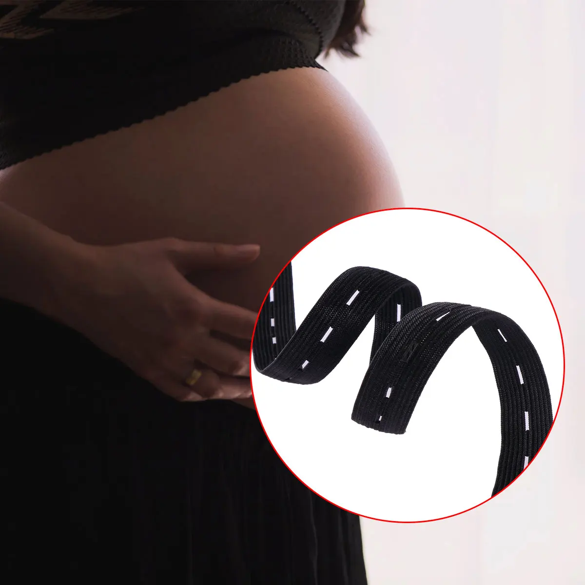 

30M/Roll Pregnant Woman Adjustment Belt Flat Elastic Band 1.5Cm Black For Waistbands Cuff Necklines Underwear Crafts Sewing