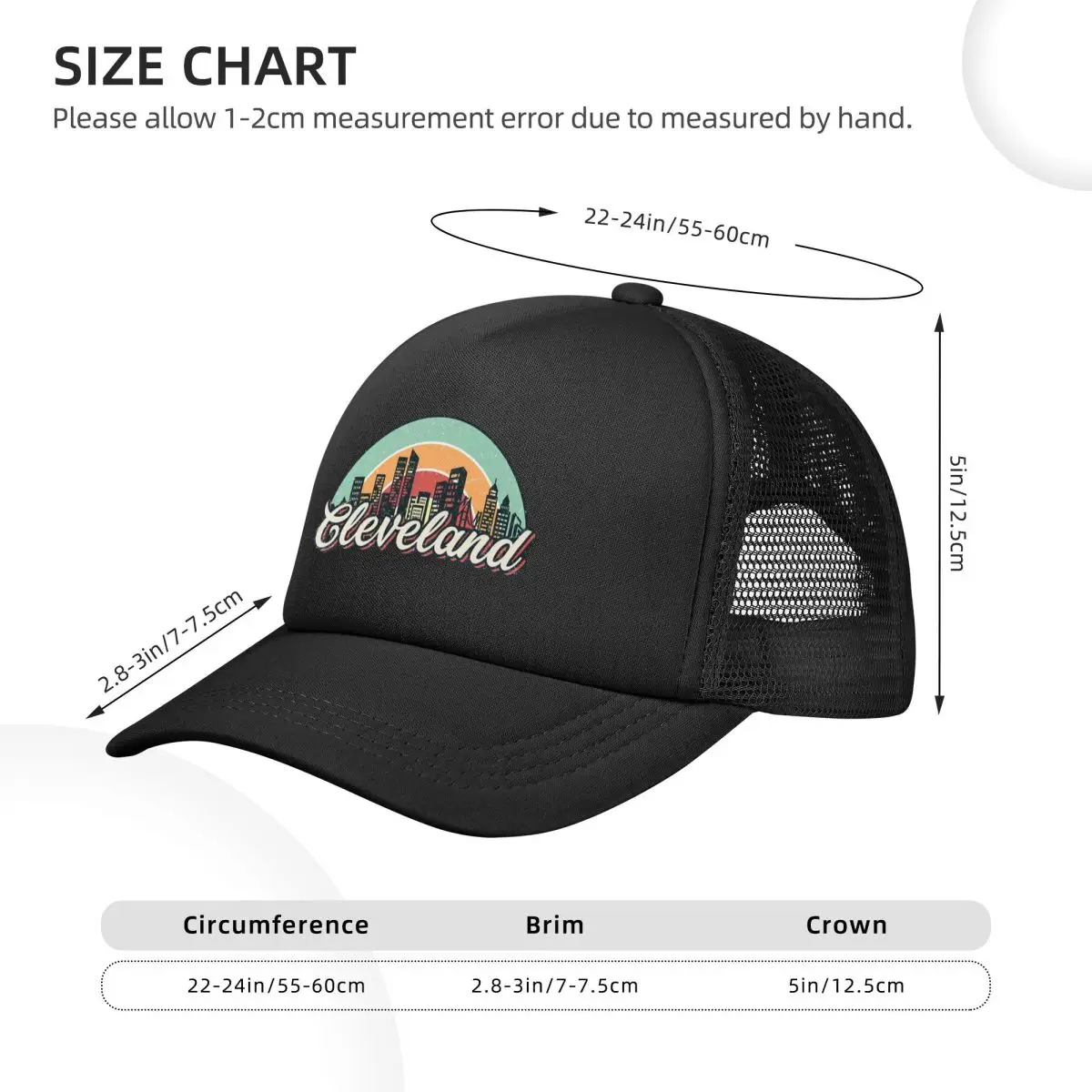 Cleveland Mesh Baseball Caps Snapback Fashion Baseball Hats Breathable Casual Casquette Outdoor For Men's And Women's