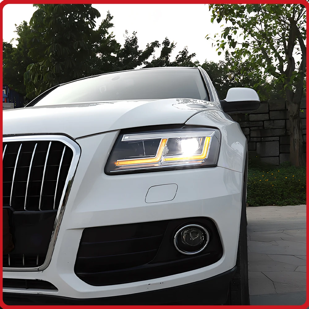For Audi Q5 8R 2009-2018 Headlights Assembly Upgrade LED Lens Car Accessories Startup Effect Flashing Turn Light Plug and Play