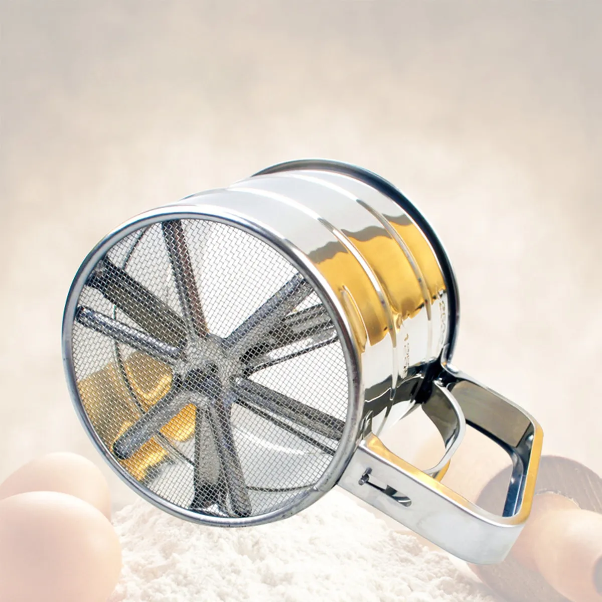 Silver Stainless Steel Mesh Flour Sieve Sifting Strainer Ideal for Cake Baking Powdered Sugar Filter Bread Pizza Cookies Flour