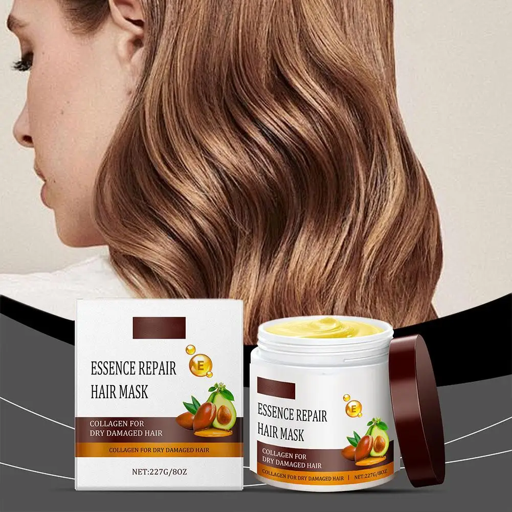 1 قطعة قناع الشعر الكولاجين جوهر الكولاجين علاج الشعر إصلاح عميق تكييف زيت الأركان للعناية بالشعر الجاف التالف K3Z6