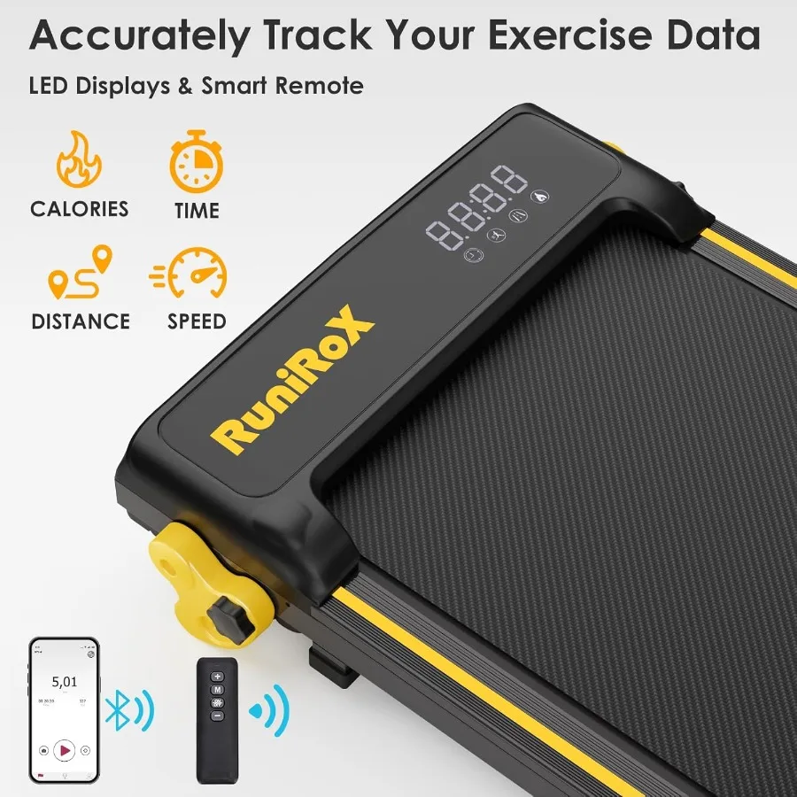 Alat Jalan Kaki dengan Kemiringan, Treadmill Portabel dengan Pegangan untuk Penggunaan di Rumah, Kantor, di Bawah Meja, Treadmill untuk Ruang Sempit