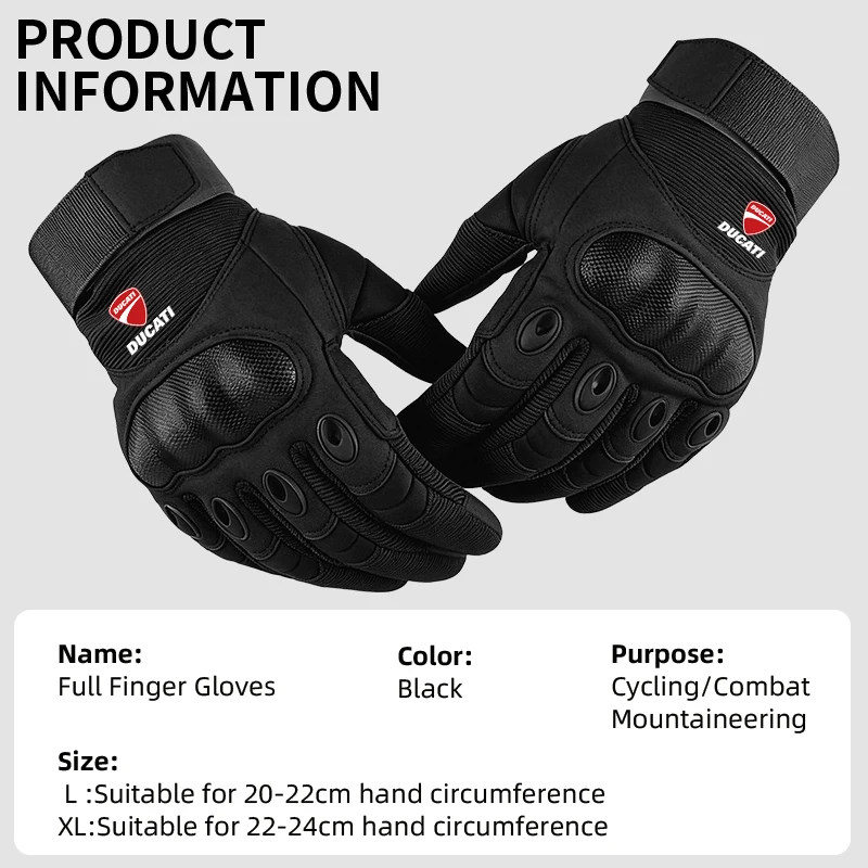 Motorcycle Gloves Carbon Fiber Safety Defense Motocross Gloves Touch-screen Outdoor Driving For DUCATI Streetfighter V4 SP V2 PA