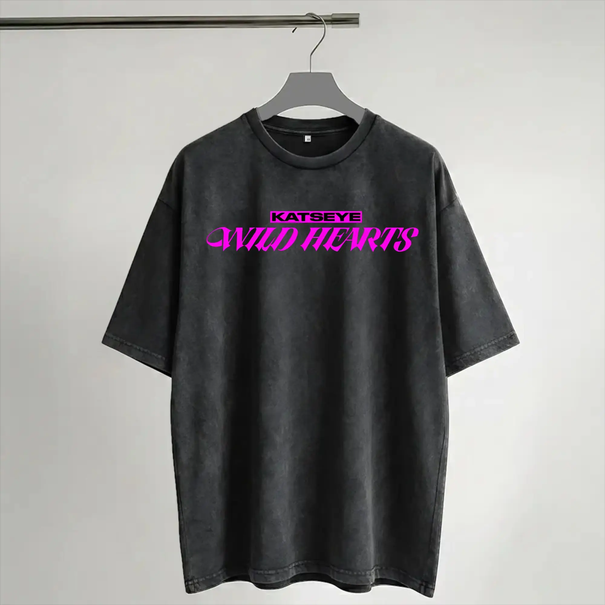 Printed KATSEYEs WILD HEARTS Washed Shirts Accessories Harajuku T-Shirts  for Men Women Tee Shirt
