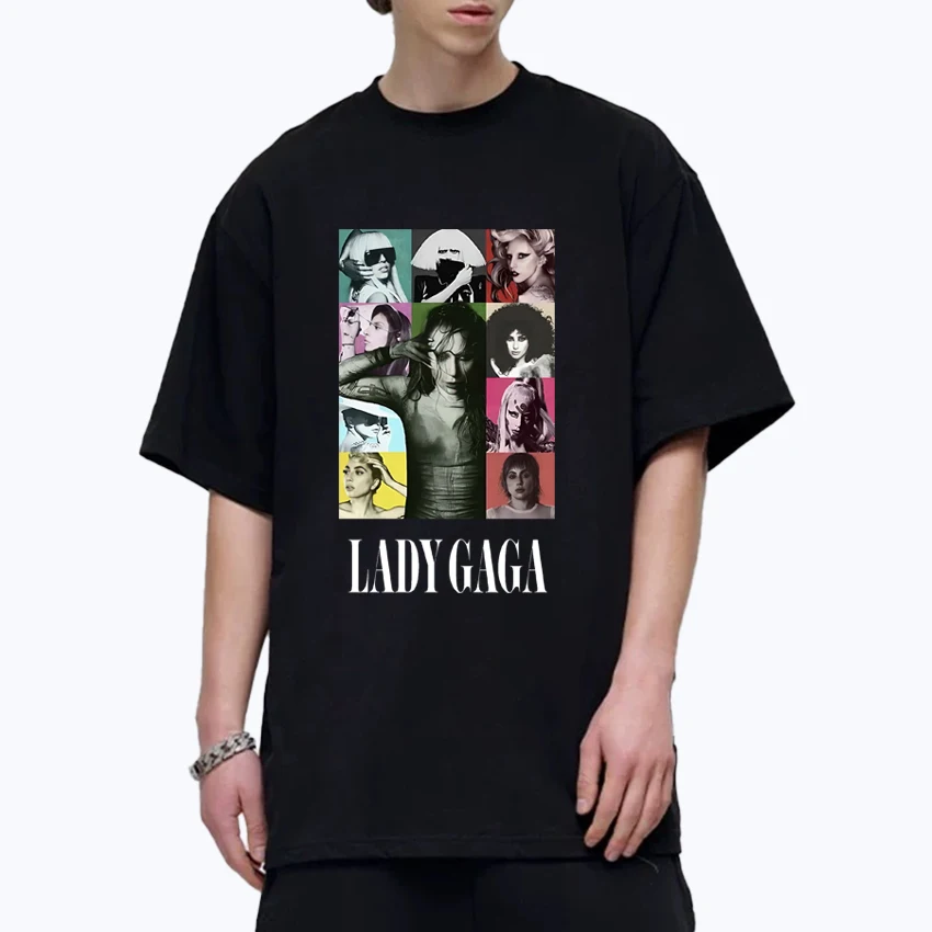 

Summer Lady Gaga Pop Star Graphic Concert 100% Cotton Tops Men Women short sleeve t-shirts Unisex Crew Neck Oversized Tee shirt