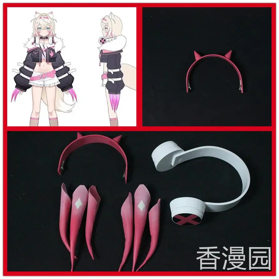 Anime Vtuber Mococo Abyssgard Headset Paw Toys Cosplay Costume Men Women Student Take Photos Props Accessories Xmas Gifts