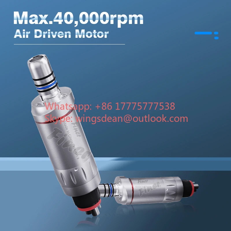 Dentals Speed Increasing Air Motor 1:2 Inner Water Spray LED Air Motor 4 6 Hole Red Ring Low Speed Handpiece Micro Motor