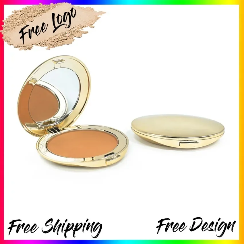 

Private Label 8colors Gold-lid Concealer Pressed Powder Lightweight Long Lasting Oil Control Brighten Fully Cover Concealer