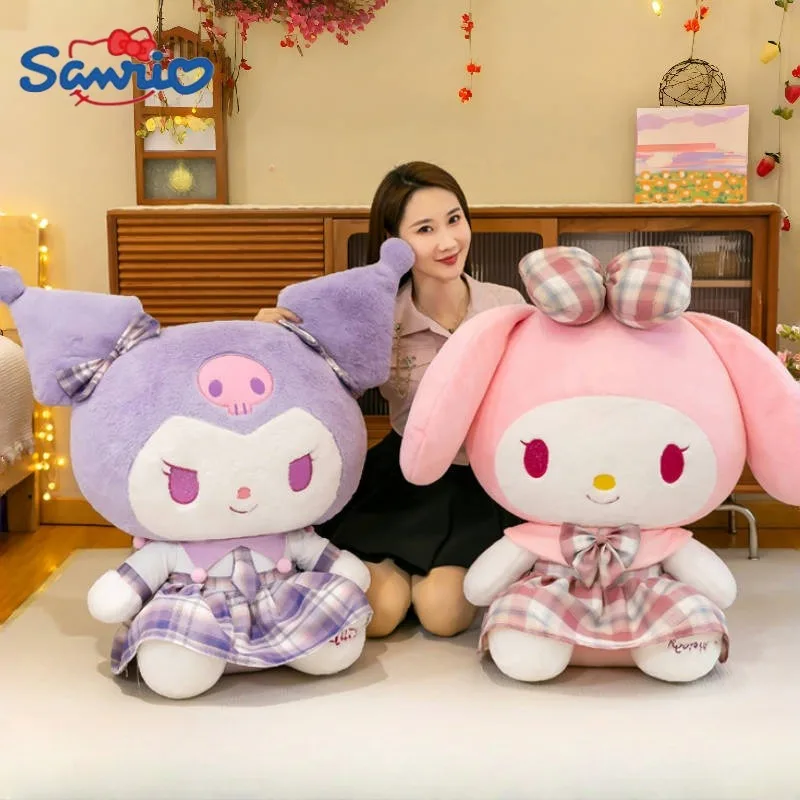 45/55/75CM Big Size Sanrio Kuromi My Melody Anime Plush Stuffed Doll Room Decoration Plushies Pillow Kawaii Ornaments Gifts