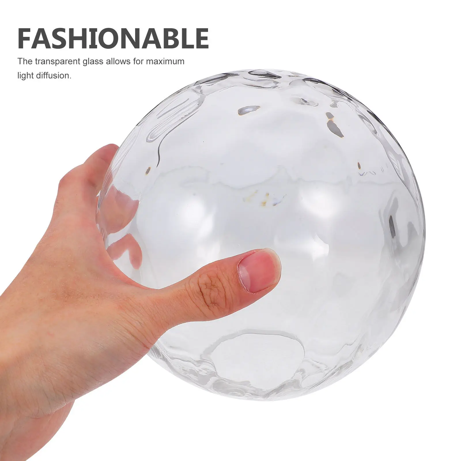 

Round Ball Glass Lampshade Clear Transparent Light Diffuser for Living Room Bedroom Dining Area Chandelier Table Lamp Floor Lamp