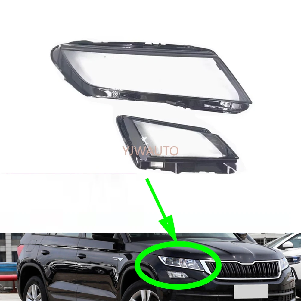 For Skoda Kodiaq 2017 2018 2019 2020 Headlight Cover Car Headlamp Lens Glass Replacement Front Lampshade Auto Shell