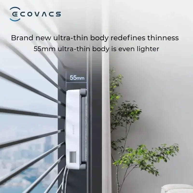 روبوت ECOVACS الذكي الأصلي لغسل النوافذ WINBOT AIR MINI، روبوت تنظيف النوافذ، مكنسة زجاج 8000Pa - 4