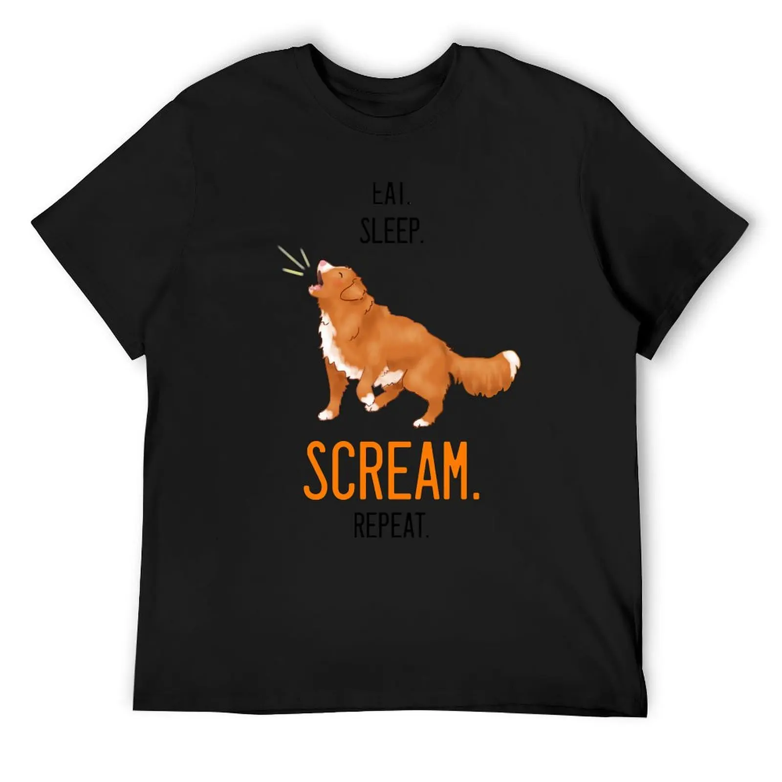 

Eat. Sleep. Scream. Repeat. Toller Design - Black Text T-Shirt new edition funny costumes anime clothes black t shirts for men