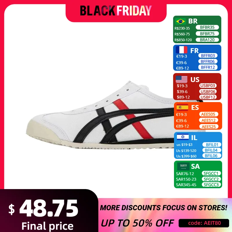 Asics Onitsuka Tiger MEXICO 66 Ship-on Running Shoes Classic Women Men Sneaker Lightweight Retro Sports Shoes