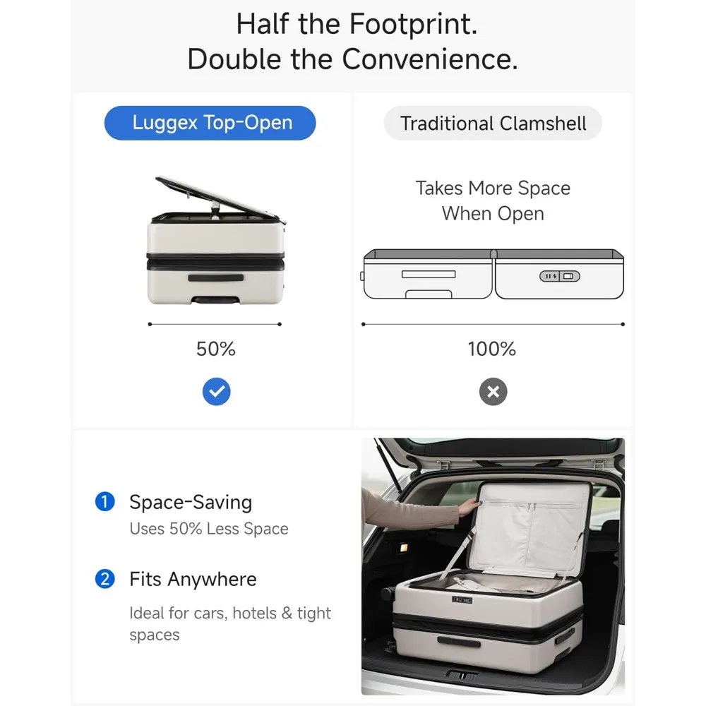 Expandable Polycarbonate Hard Shell Suitcase with Wheels, Top Opening, Purple, 28 Inch, Luggage for Travel