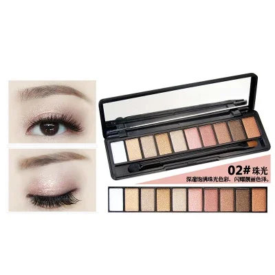 Fashion Eye Makeup Palette Natural Make Up Light 10 Color Nude Eye Shadow Shimmer Matte Eyeshadow Cosmetics Set with Brush