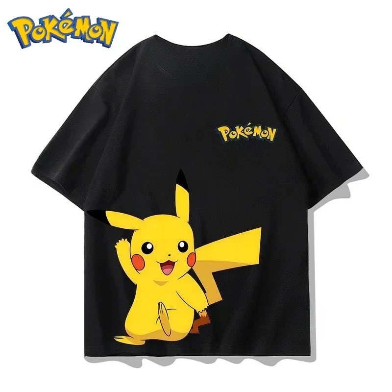

Милая футболка унисекс с принтом Пикачу Покемон, летняя, в стиле Y2K Харадзюку, свободная повседневная модель с коротким рукавом для уличного стиля