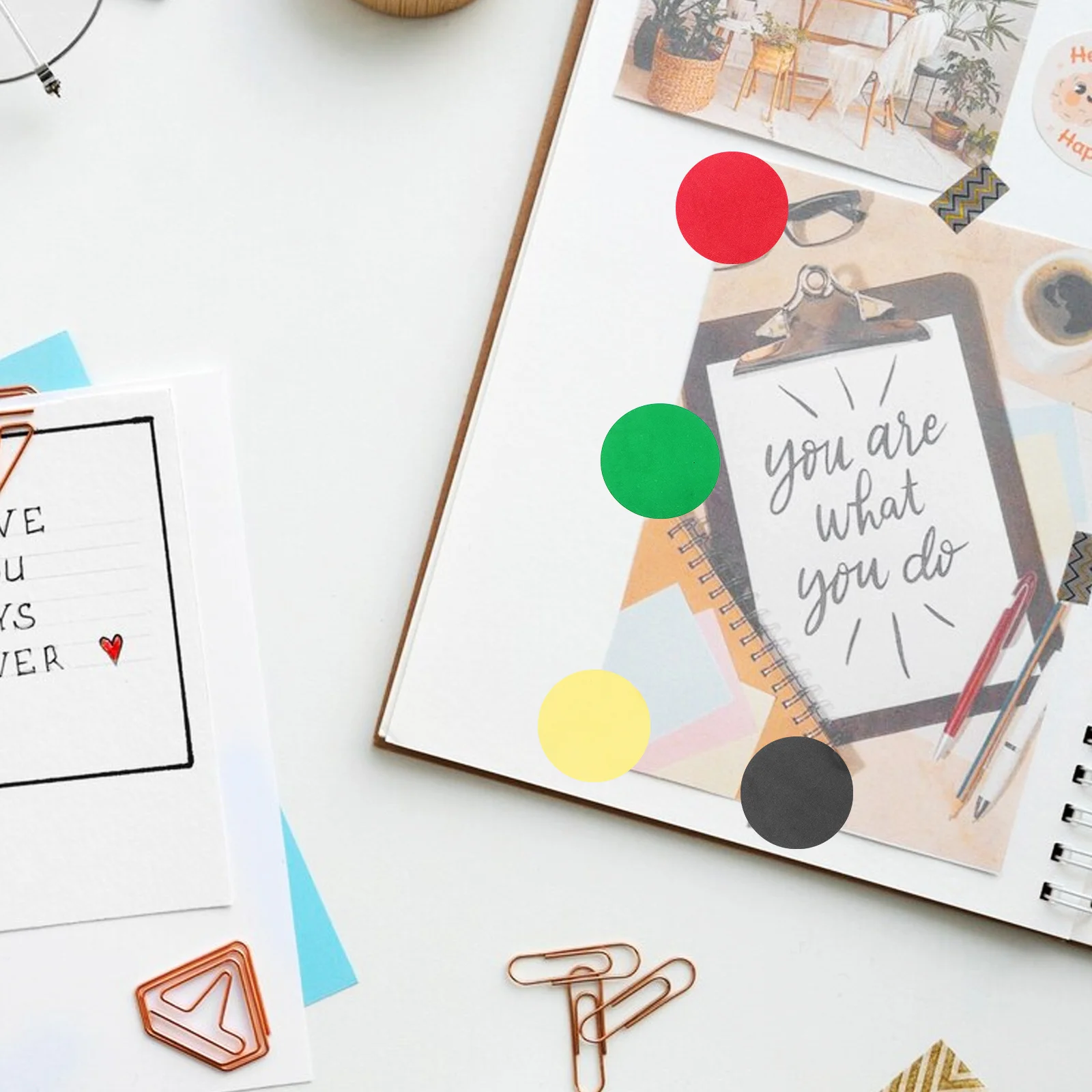 

6pcs 6 Rolls Circle Dot Decorative Marker Labels Color Coding For School Office Organization Files Storage Boxes