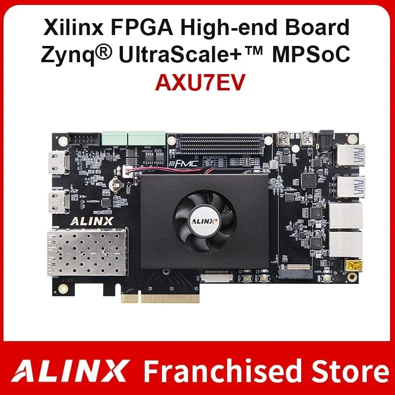 ALINX-AXU7EV Xilinx Zynq UltraScale + MPSoC XCZU7EV AI Cálculo 4K Saída de entrada HDMI, PCIe3.0, H.265 ADAS automotivo, Vitis AI