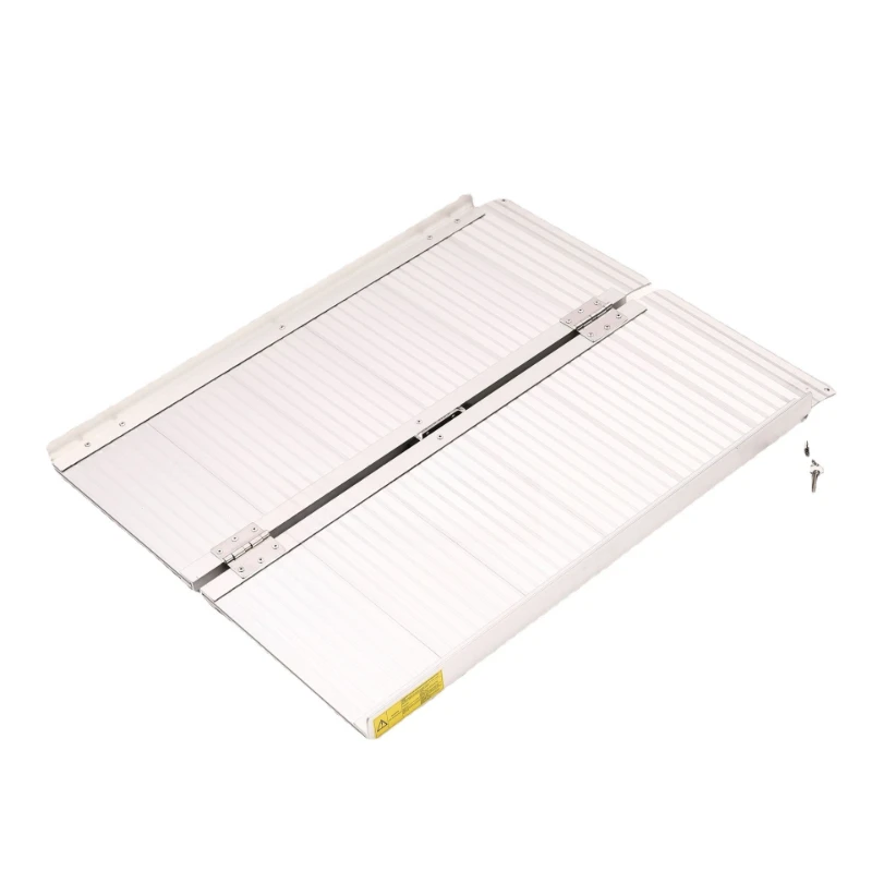 

Portable aluminum alloy wheelchair accessible electric vehicle ramp plate, foldable ramp pad