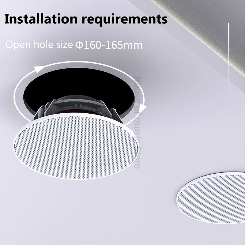 High Quality Embedded Type 6-inch Home Wireless Bluetooth Wall-mounted Ceiling Speaker Heavy Bass Speakers Broadcasting System