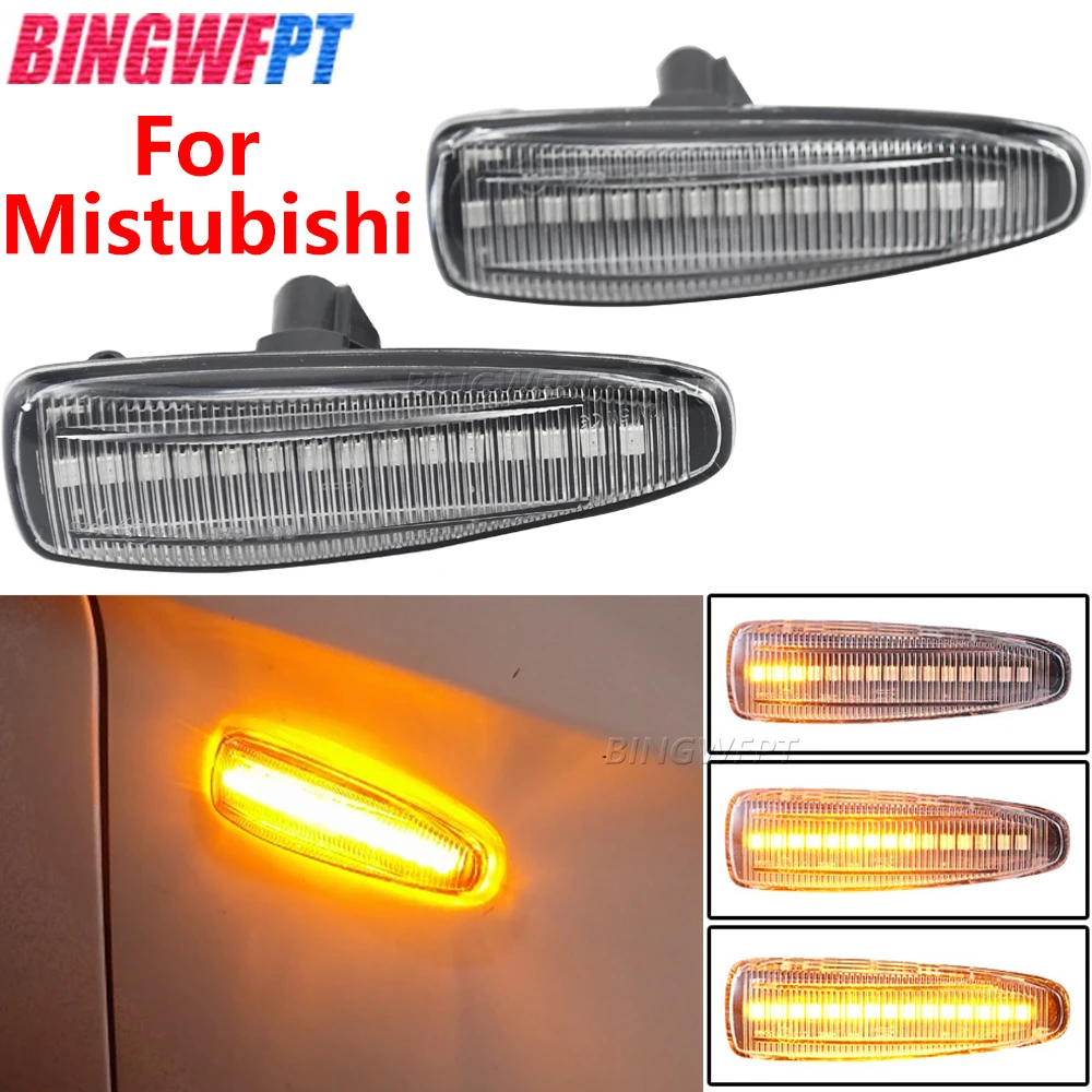 2PCS For Mistubishi Outlander Sport Mirage Sport Lancer Evolution X LED Dynamic Side Marker Turn Signal Lights Lamp 8351A001