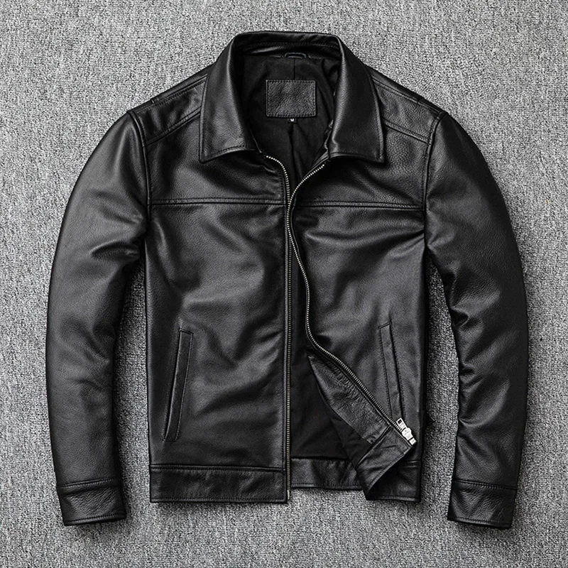 

Real Cowhide Leather Jacket Men Clothing 5XL Men's Jackets Motorcycle Coat Male Autumn Cloth Ropa De Hombre 2025 LXR385