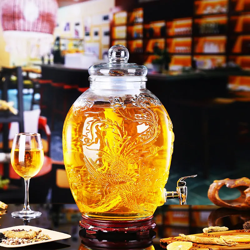 Wine Glass Bottle Large Making Mixed Liquor Jars with Faucet Household Fruit Medicine Dedicated Fermentation Jar