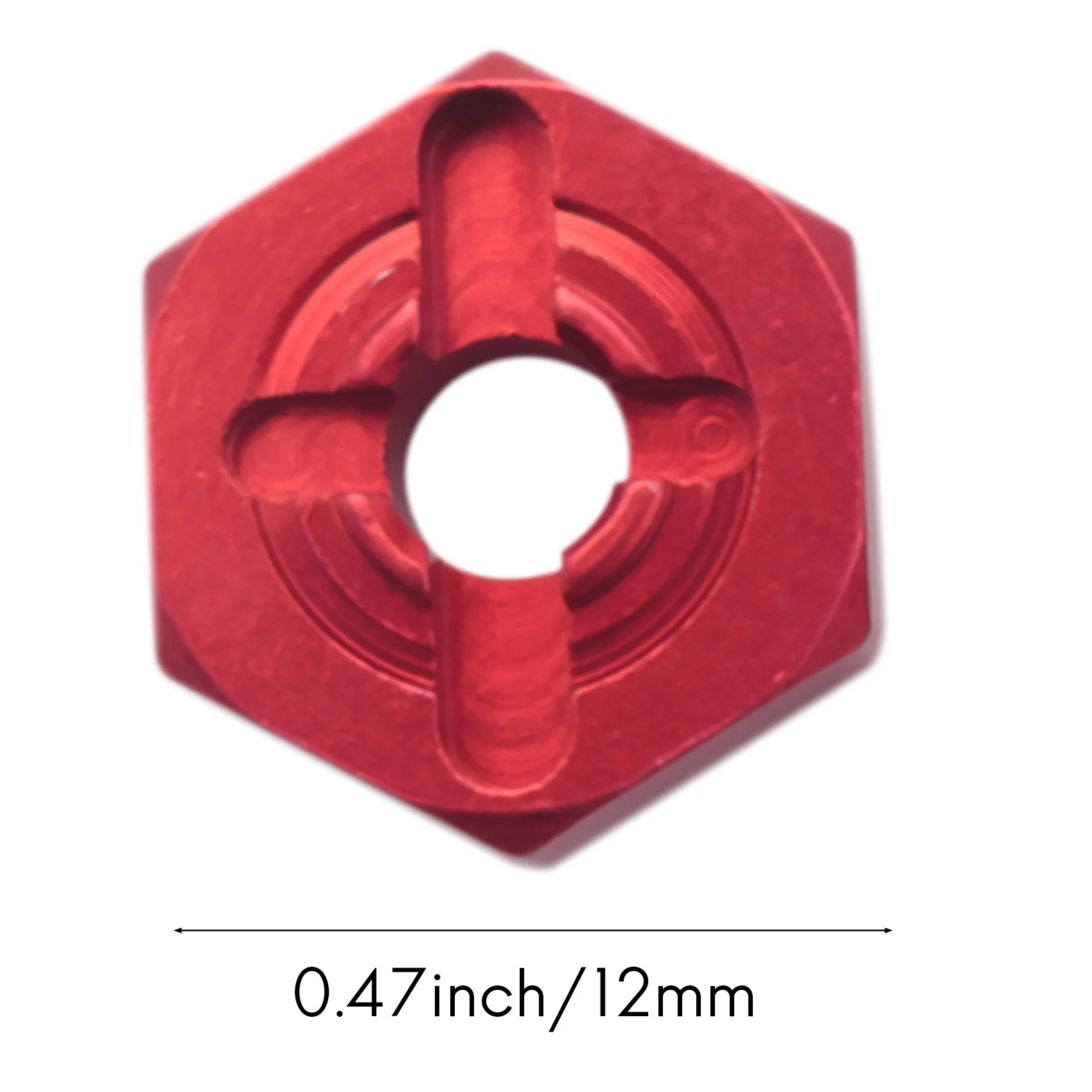 12mm Combiner Radnabe Sechs kant adapter Upgrades aus Aluminium legierung für wltoys rc Auto ersatzteile, rot