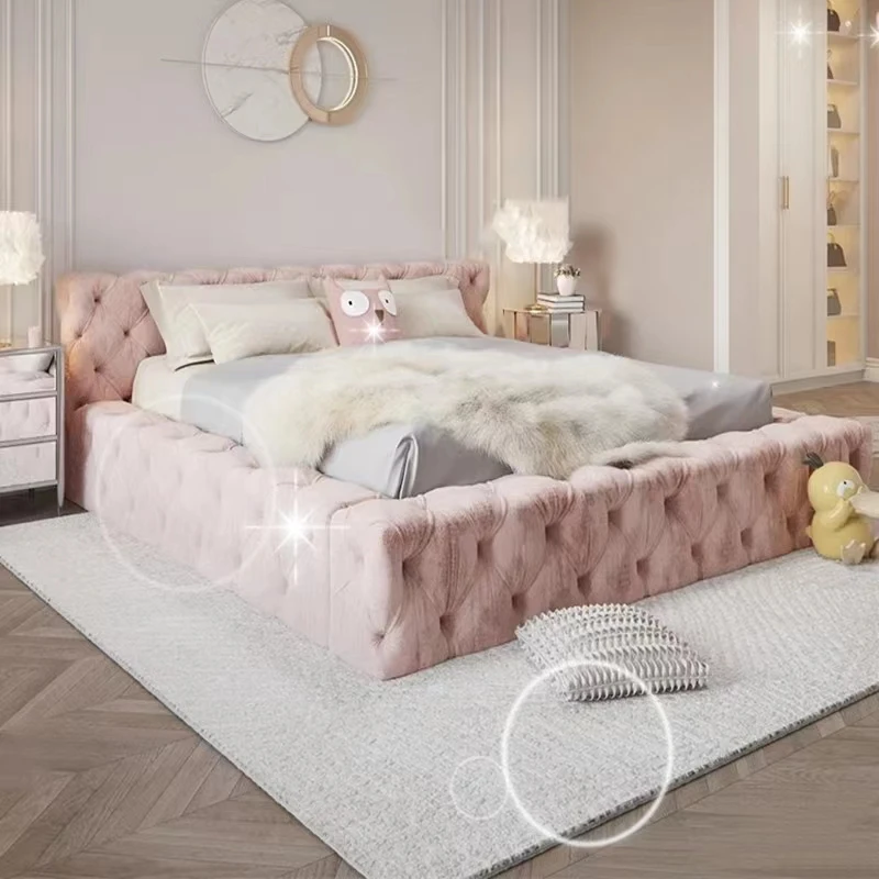 Queen White Beds Frames Minimalist Double Sized Fancy Beds Upholstered Lounge Camas De Matrimonio Dormitorio Home Furniture