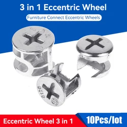10PCS Thickening Three In One Connector Eccentric Wheel Furniture Drawer Lock Screw Fastener Furniture Connector Furniture