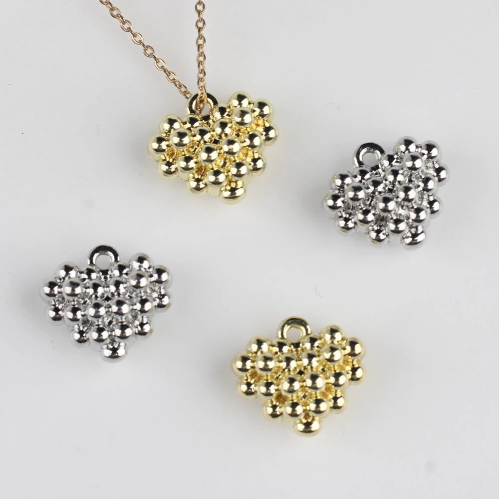 10pcs Simple Fashion Love Heart Shape Pendant Jewelry Making Accessories DIY Handmade Earrings Necklace Bracelet Craft Ornament