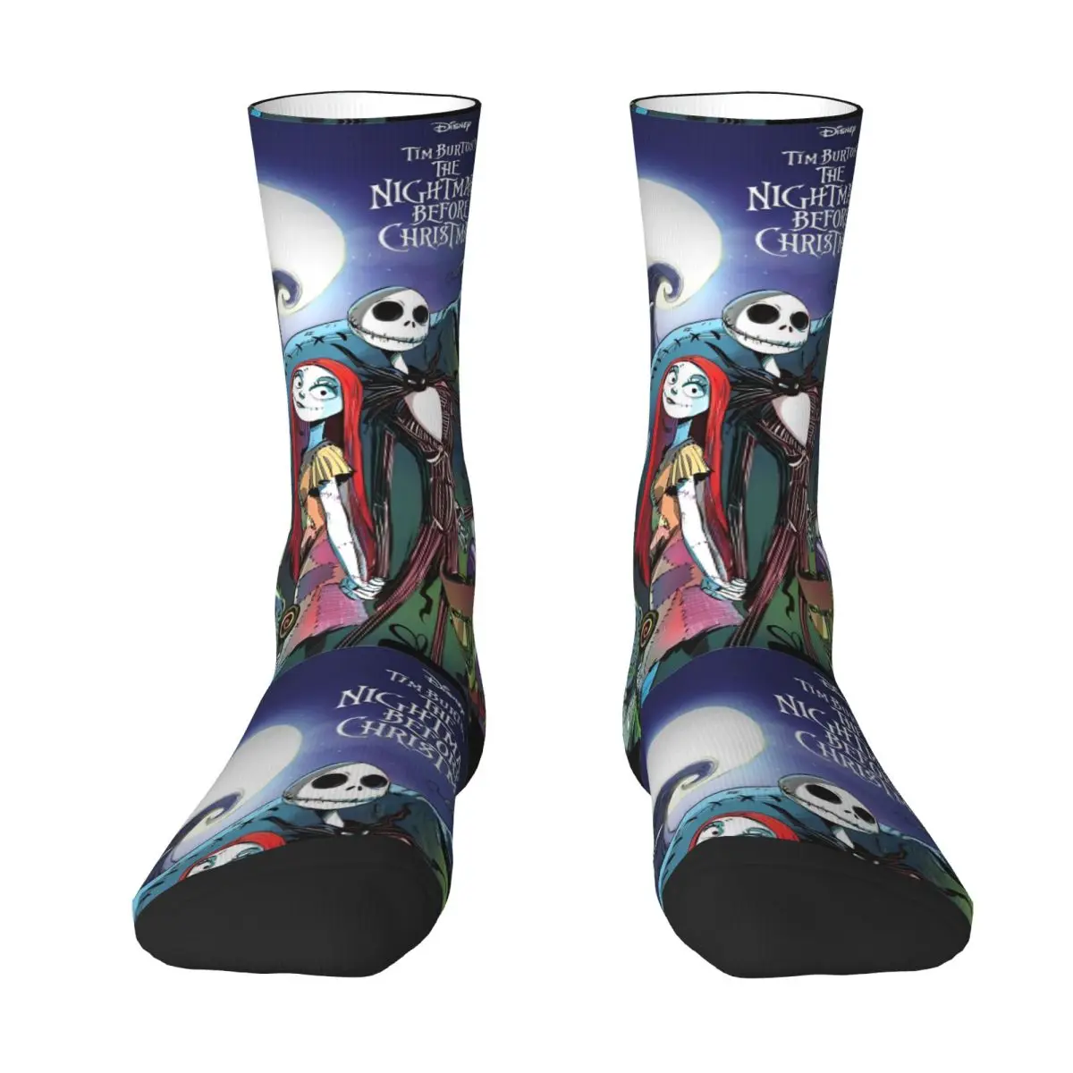 The Nightmare Before Christmas Stockings Jack Skellington and Sally Socks Winter Anti Bacterial Socks Unisex Men Medium Socks