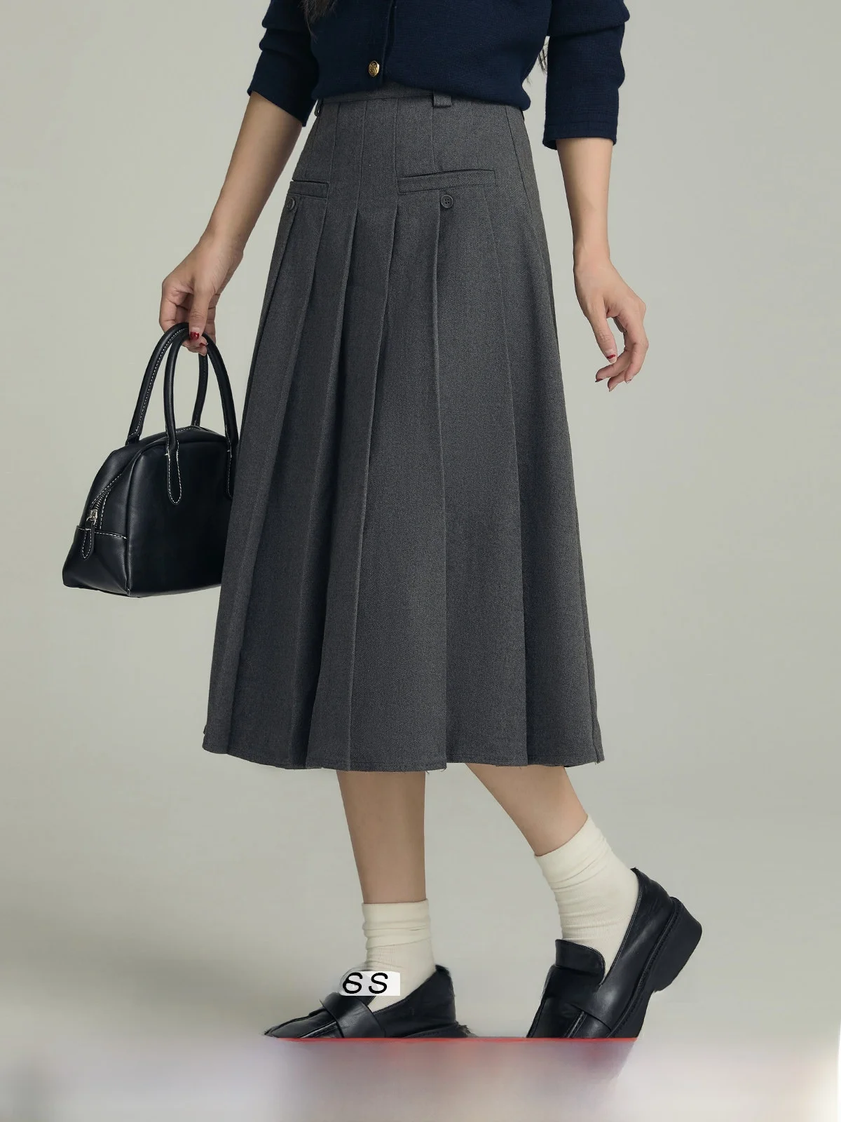 

ay High Waist A-Line Pleated Skirt Women's Loose Slimming Long Skirt Spring 2025 Commute Sle Stand Fit Casual Wear