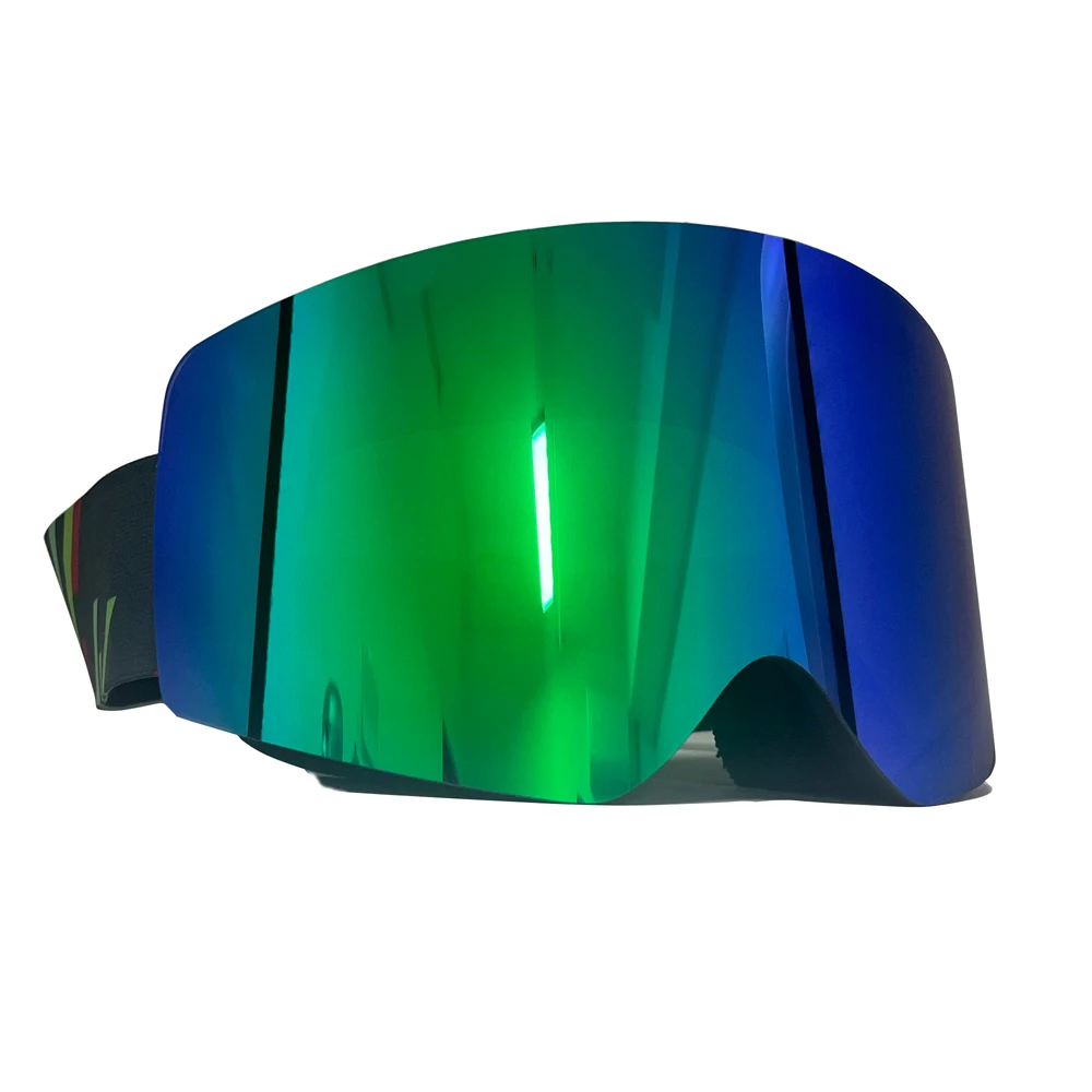Wholesale Best Selling Custom Outdoor UV400 Protection Safety Eyewear Anti-Fog Full Green Lens Snow Ski Goggles