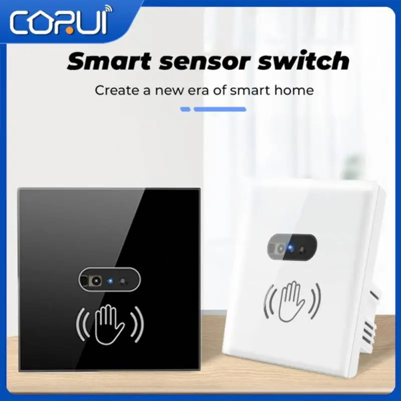 CORUI Smart Wall Light Switch Glass Panel Infrared Human Body Inductive Switch Smart Home Interruptor Inteligente Switch