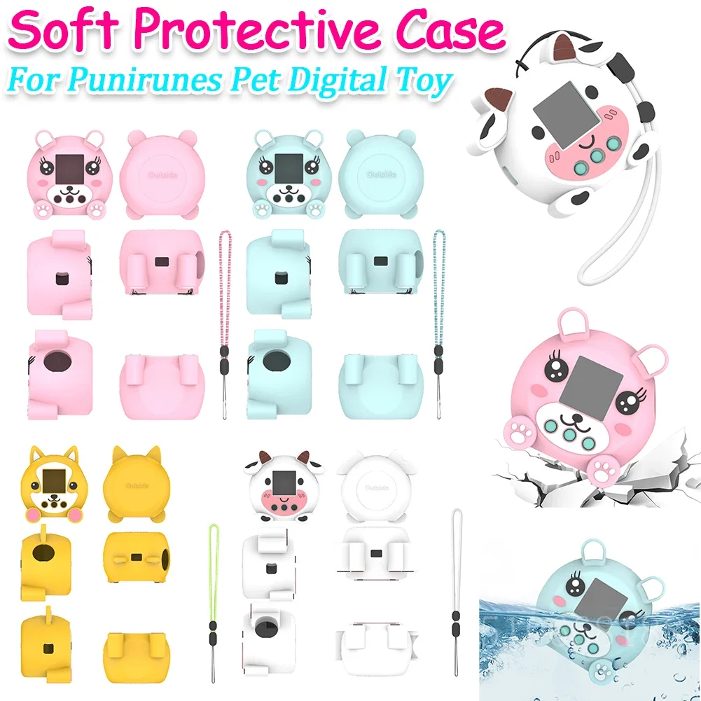 

Soft Silicone Case for Punirunes Interactive Digital Toy Protective Cover Shockproof Protective Skin Sleeve with Lanyard for Kid