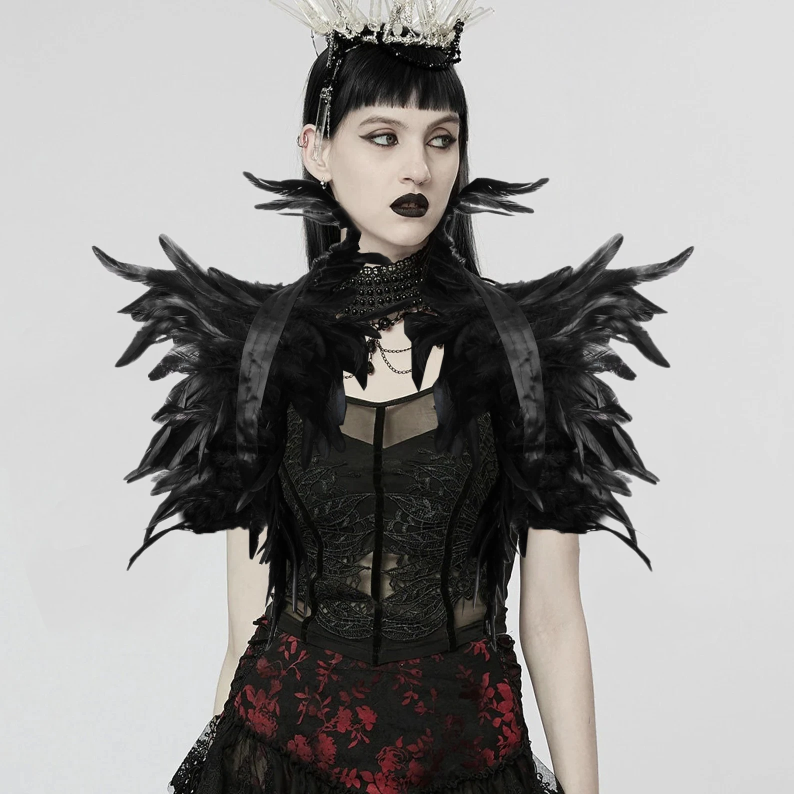 Gothic Black Feathe…