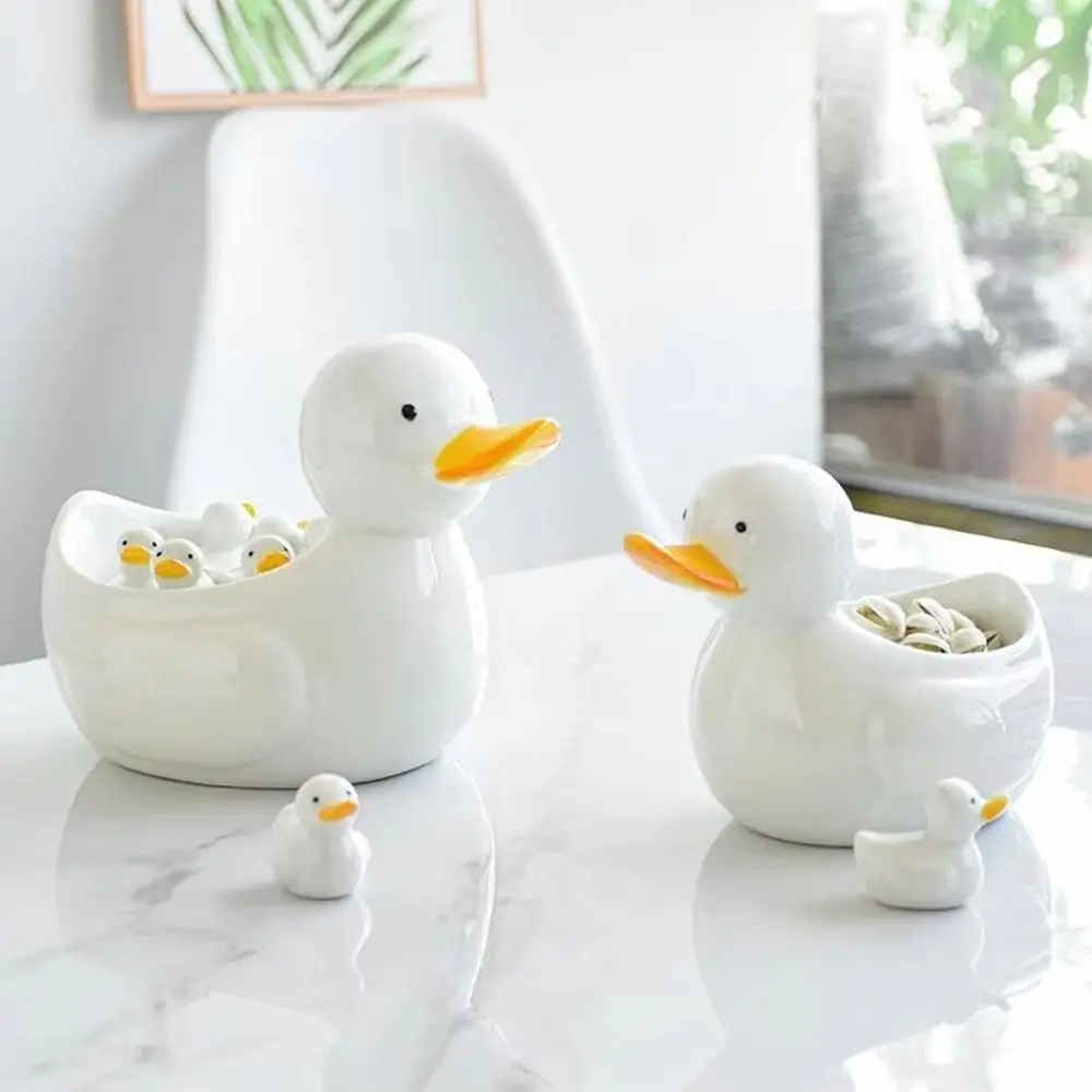 Creative Ceramic Chopstick Stand Cartoon Duck Shape Duck Chopstick Holder Practical Mini Size Writing Brush Pen Holder