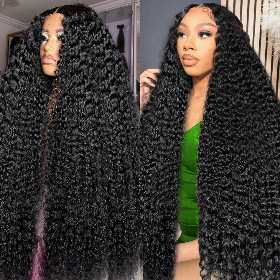 Deep Wave 13x4 Lace Frontal Human Hair Wigs 13x6 Water Curly Remy Lace Front Wigs 36 Inches Preplucked Hair For Women On Sale