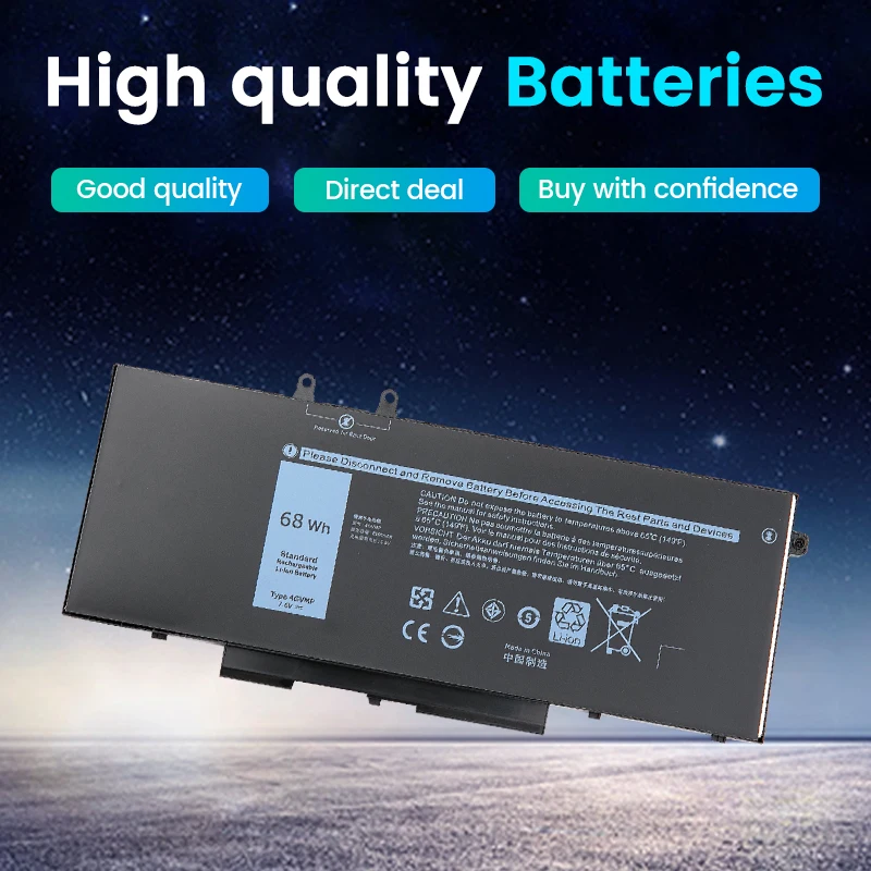 SOMI 4GVMP แบตเตอรี่แล็ปท็อปสําหรับ Dell Latitude 5400 5500 5410 5510 E5400 E5500 Inspiron 7590 7591 7791 2-in-1 Precision 3540 3550