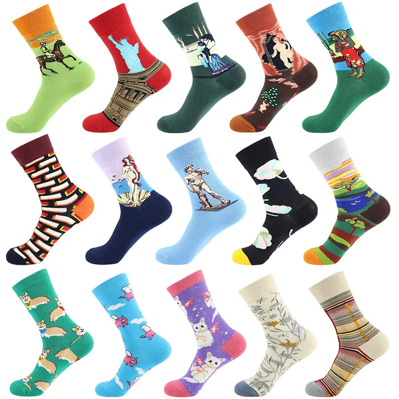 Men Anime Socks Cartoon Movie Gamers Novelty Happy Funny Sokken for Christmas Party Festival Gift