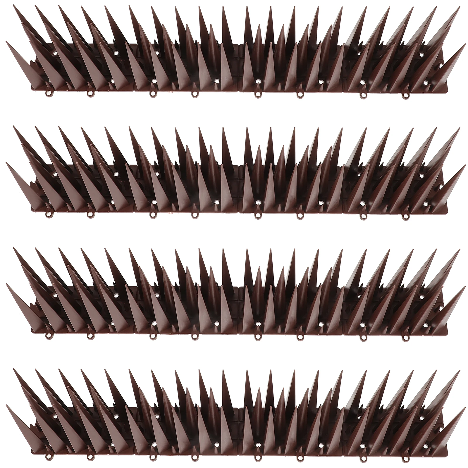 

4 Pcs Anti Cat Thorn Bird Deterrent Spikes Brown 10CM Plastic For Walls Windows Balconies Farm Garden Pest Birds