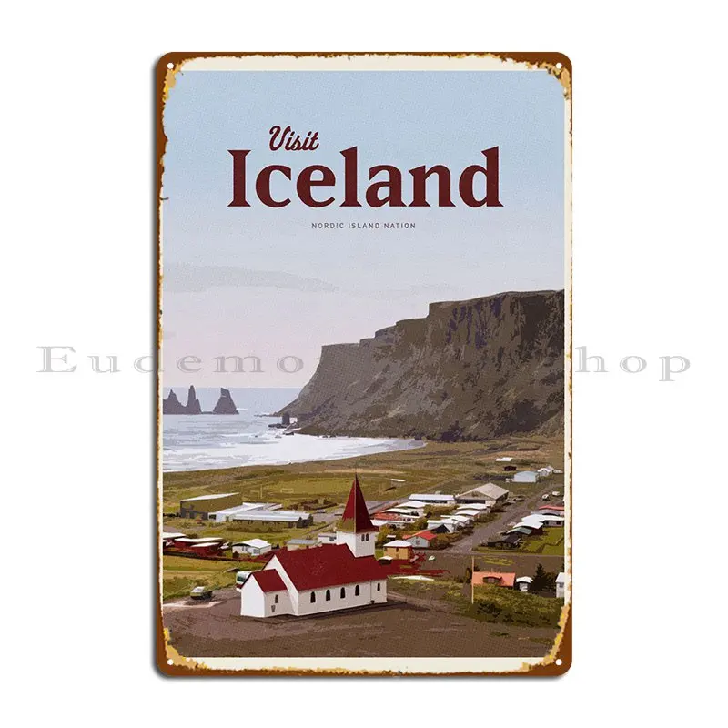 Visit Iceland Metal Plaque Poster Printing Create Personalized Wall Decor Mural Tin Sign Poster