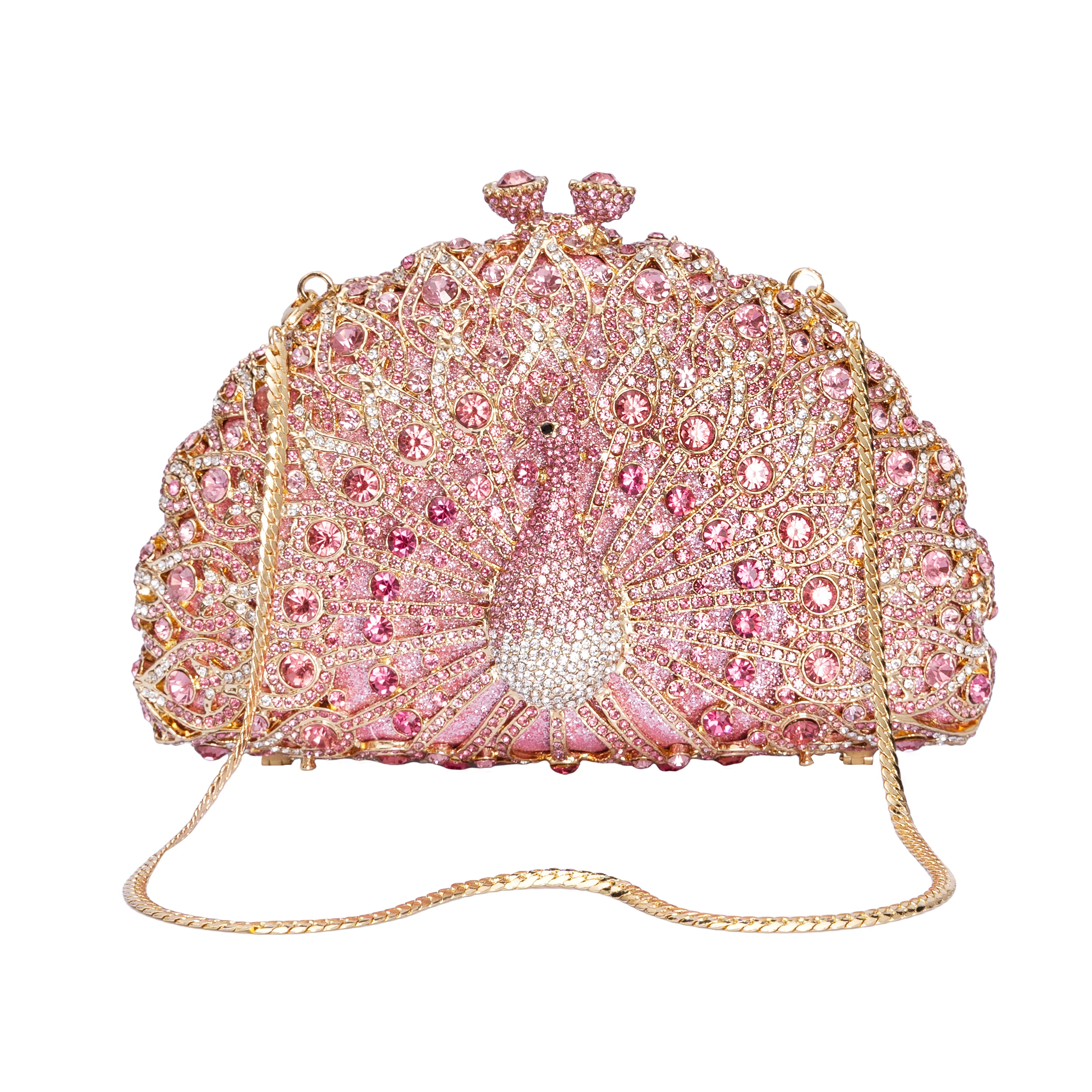 Luxury Crystal Women Peacock Rhinestones Clutch Evening Bag Party Minaudiere Handbag Wedding Clutches Bridal Diamond Purse